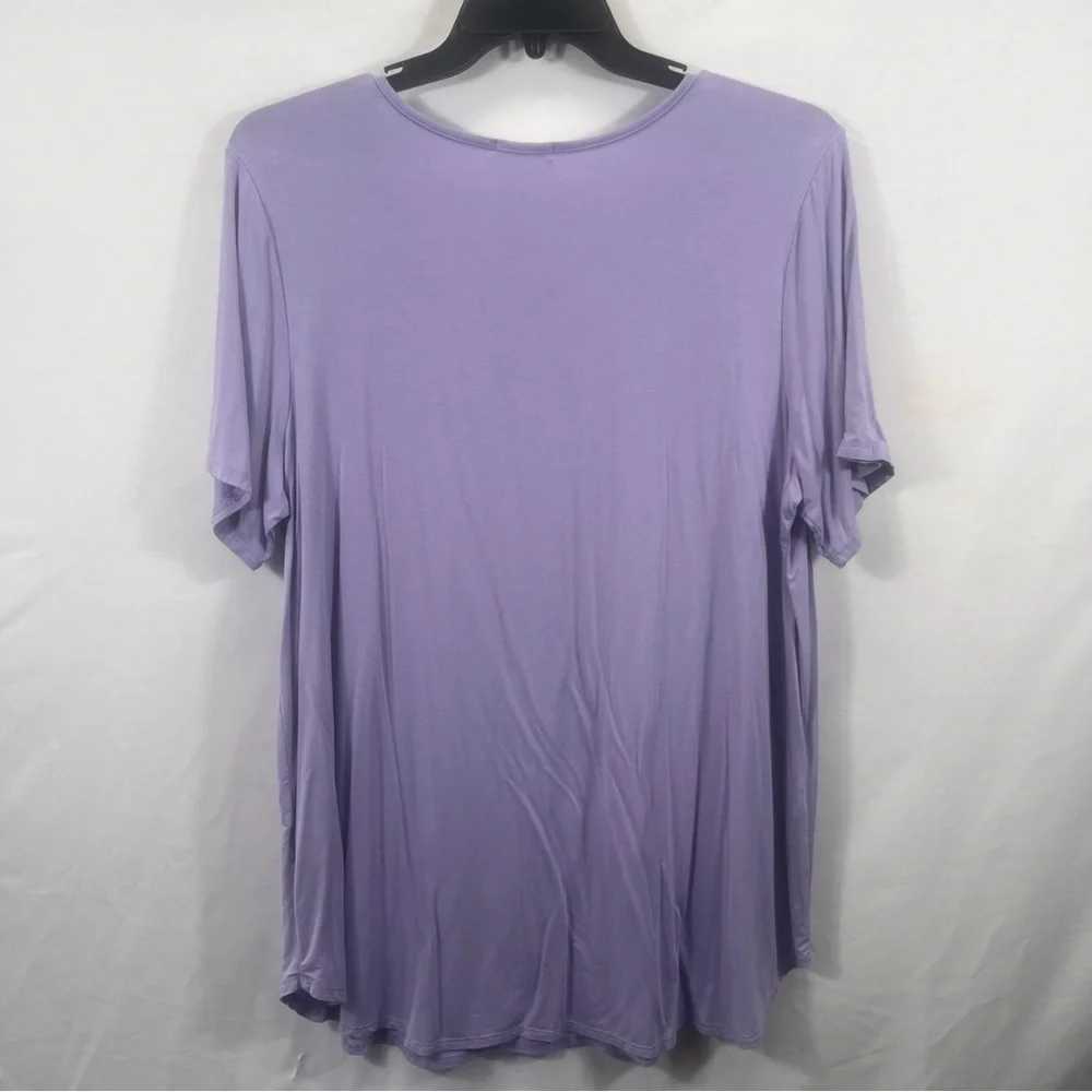 Chic Soul Lavender Crisscross V-Neck Plus Size Blouse 0897 - Picture 4 of 9